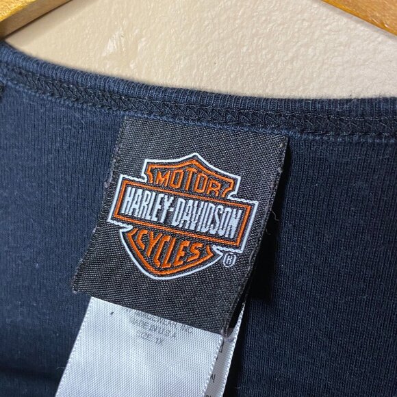 Black Biker Motorcycle Vibe 100% Cotton Harley Davidson Women’s Mesh Tank Top - Picture 7 of 12